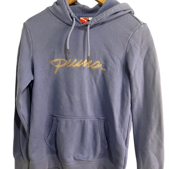 Light Blue Periwinkle PUMA Women’s Medium High End Thick Hoodie - Picture 8 of 8